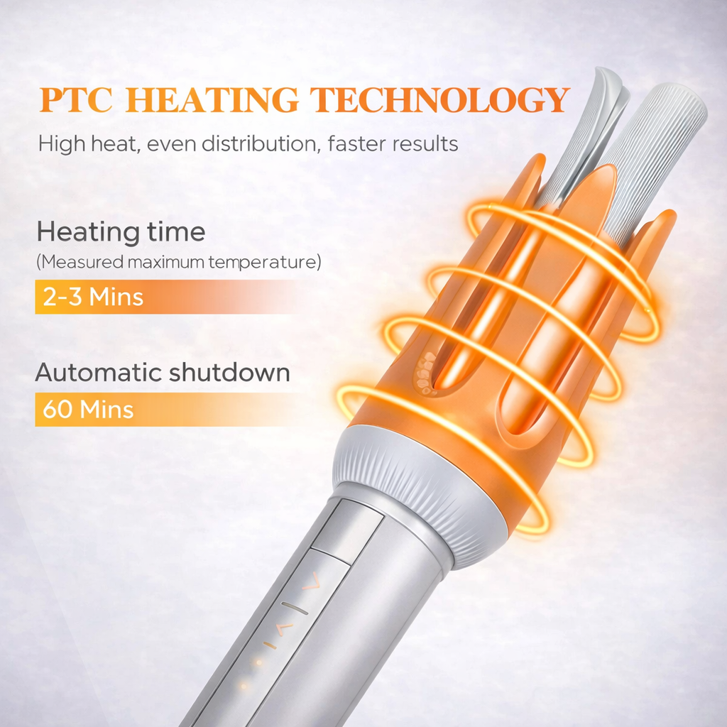 Automatic One-Touch Hair Curler 39W with Anti-Scald and Anti-Tangle Protection