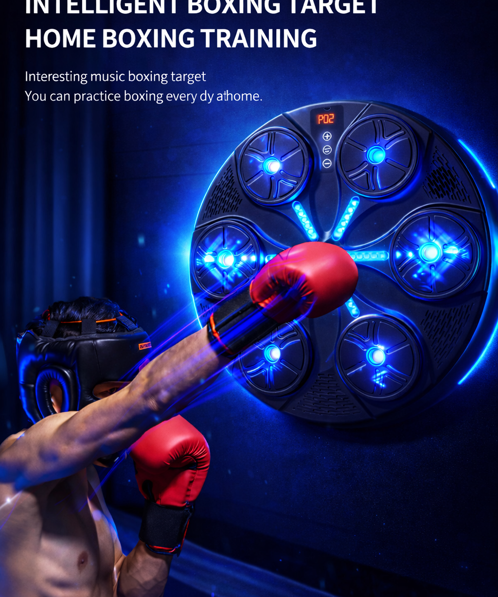 Boxing Punching Machine with LED Display & Wall Mount