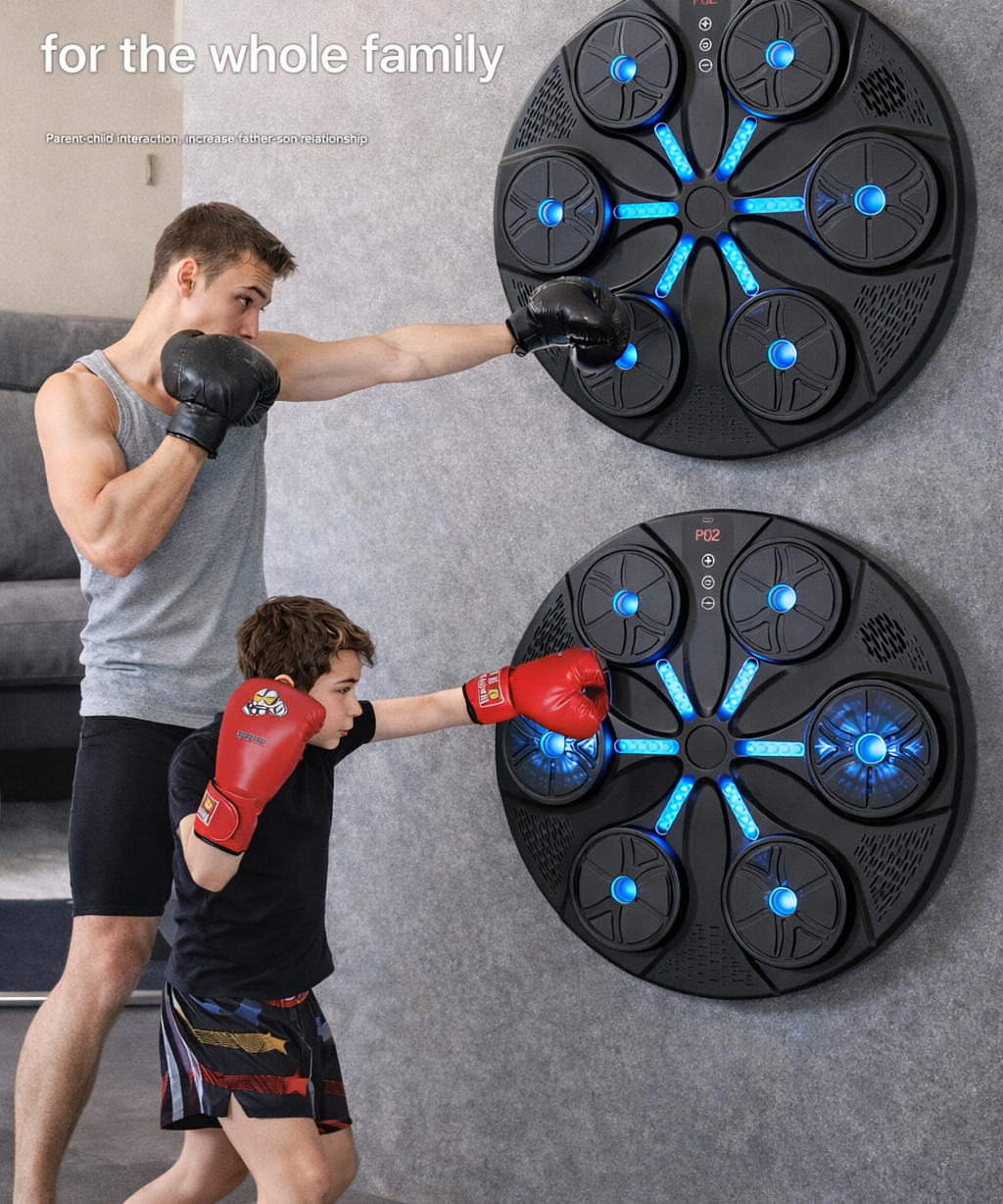 Boxing Punching Machine with LED Display & Wall Mount
