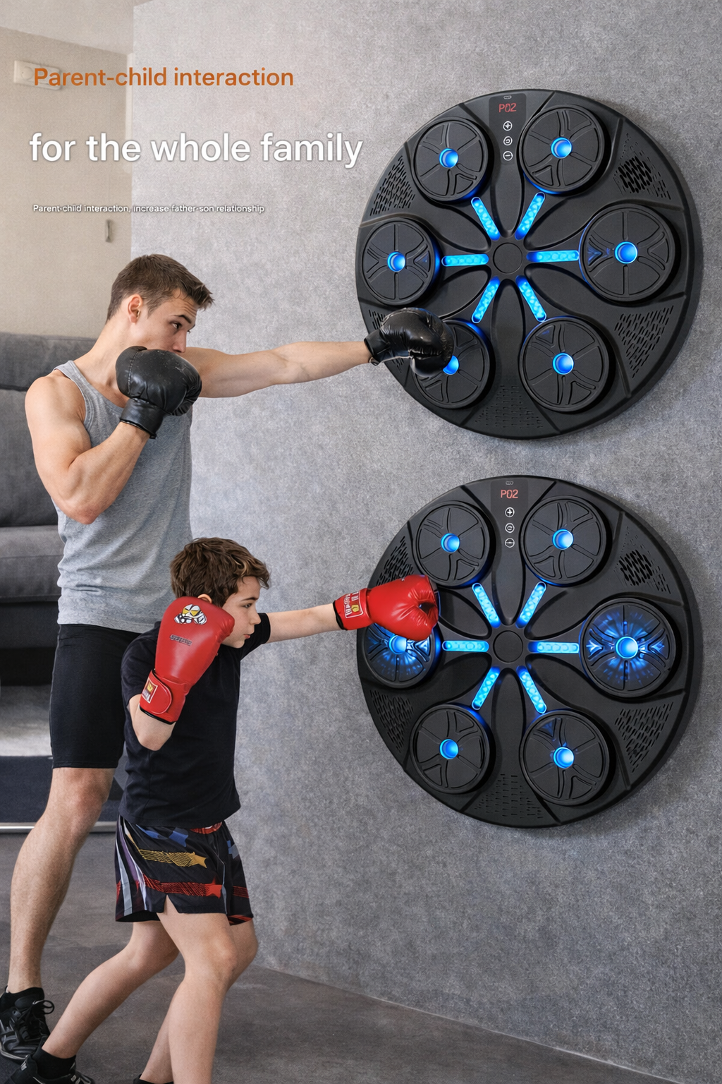 Boxing Punching Machine with LED Display & Wall Mount