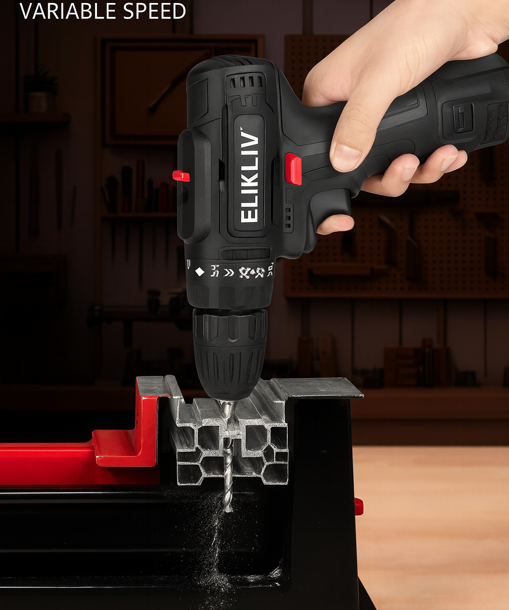 Lithium Electric Drill Cordless Power Tool Double Speed Screwdriver Set