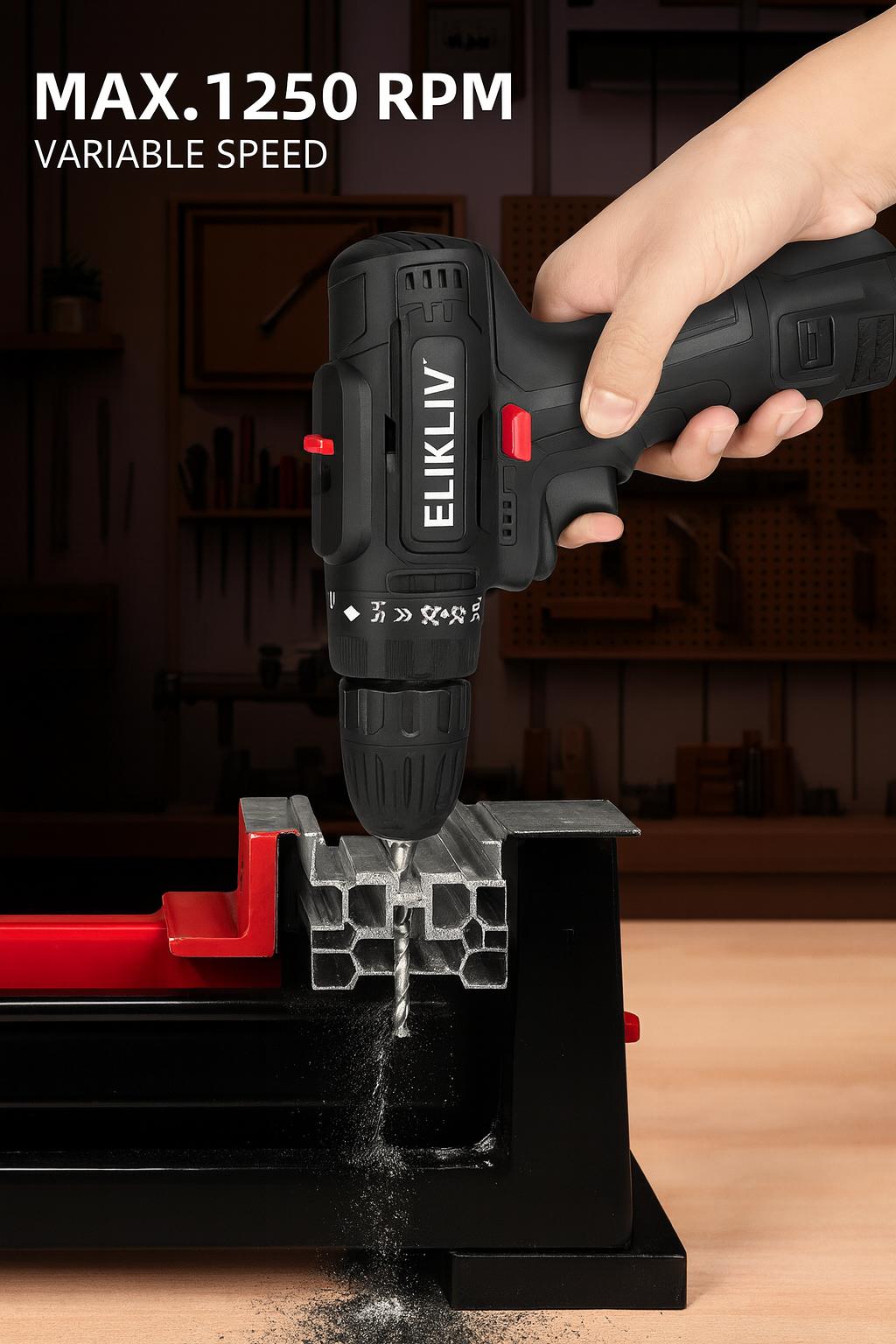 Lithium Electric Drill Cordless Power Tool Double Speed Screwdriver Set