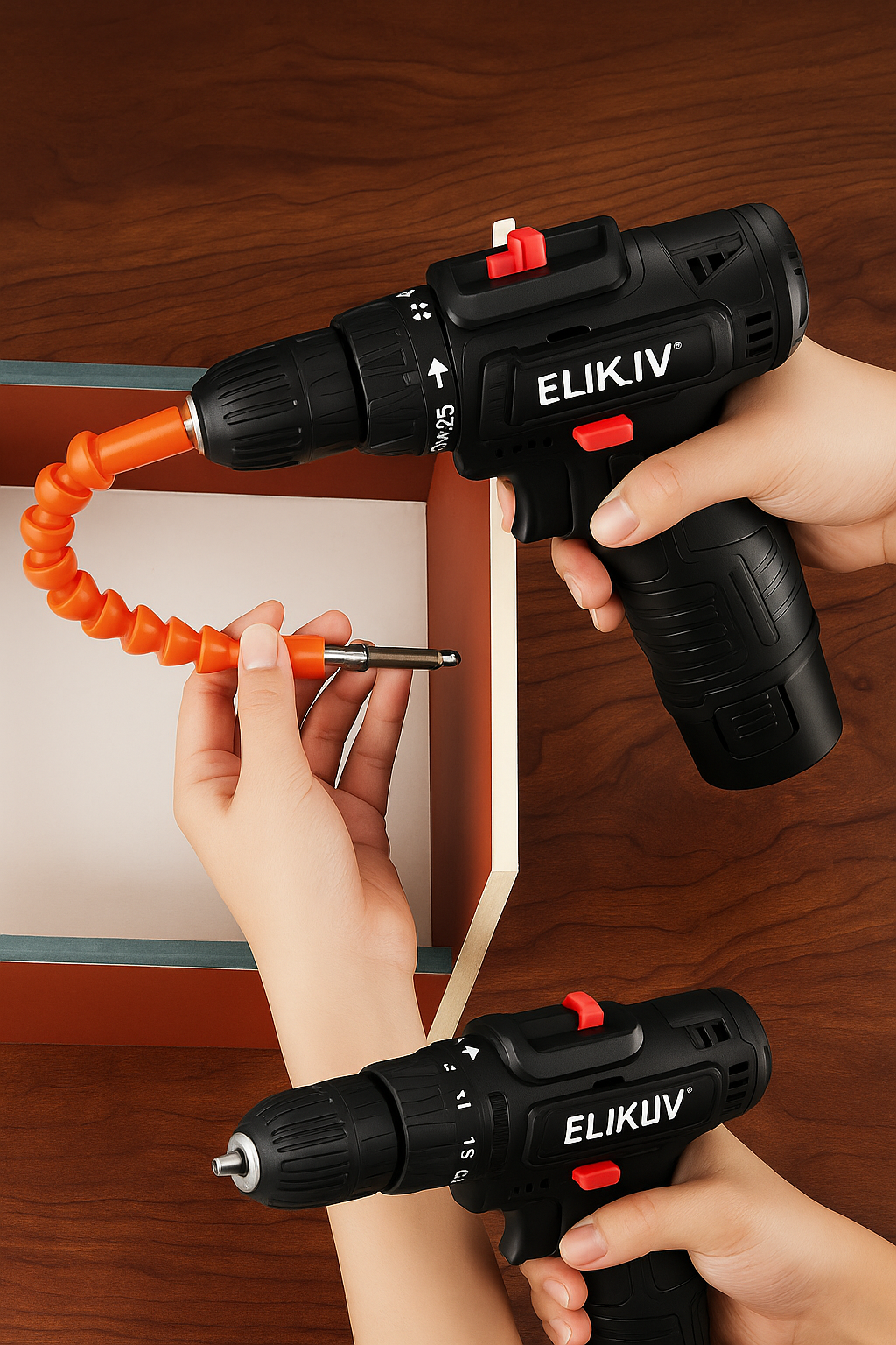 Lithium Electric Drill Cordless Power Tool Double Speed Screwdriver Set