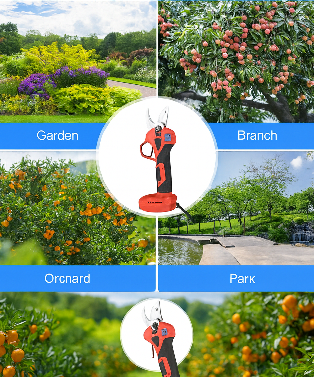 48V Cordless Electric Pruning Shears 2-Pack – 30mm Cut