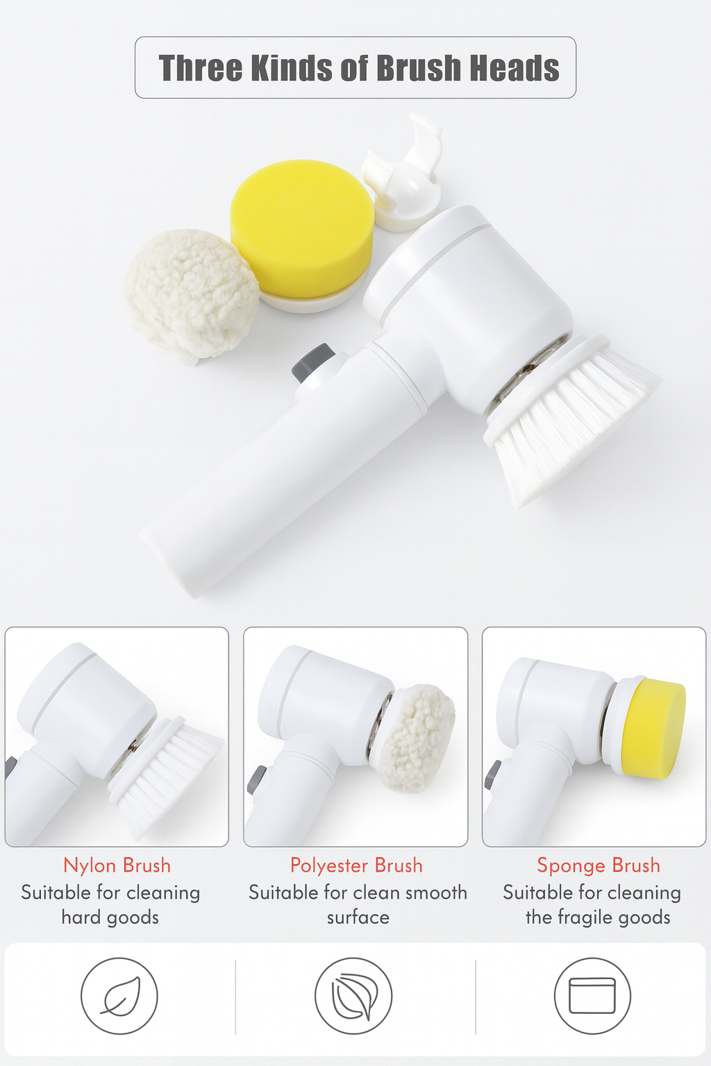 Electric Spin Scrubber 5-in-1 USB Rechargeable Cleaning Brush