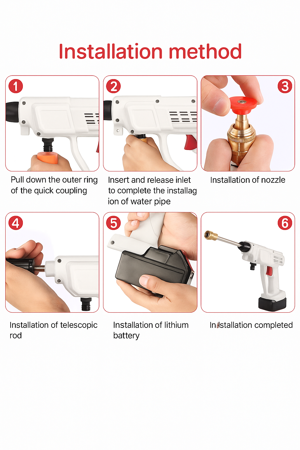 Cordless Pressure Washer Gun 68V – Portable Car Wash Kit