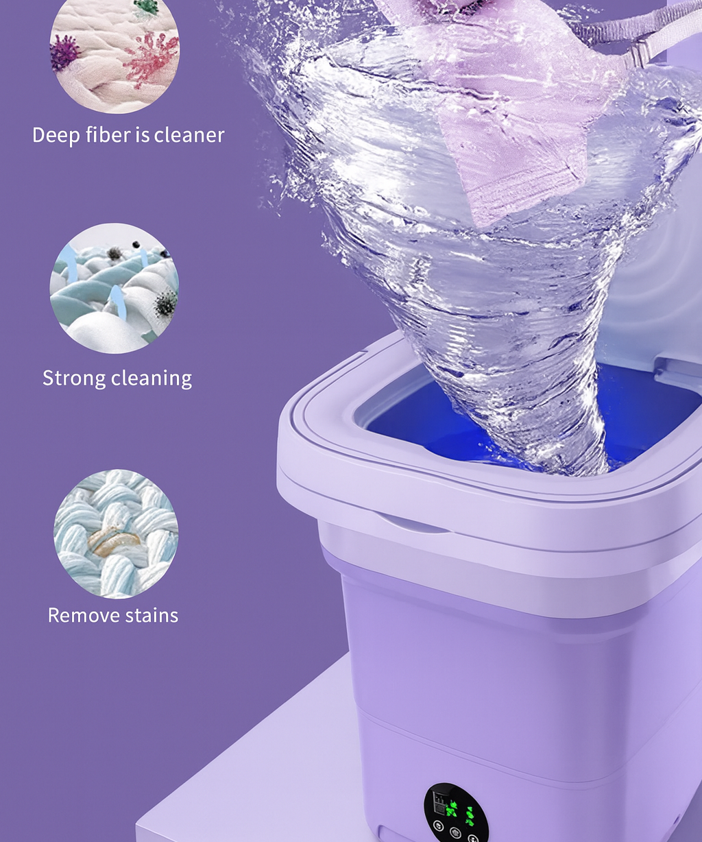 Portable Mini Washing Machine Compact Laundry Washer for Clothes Home