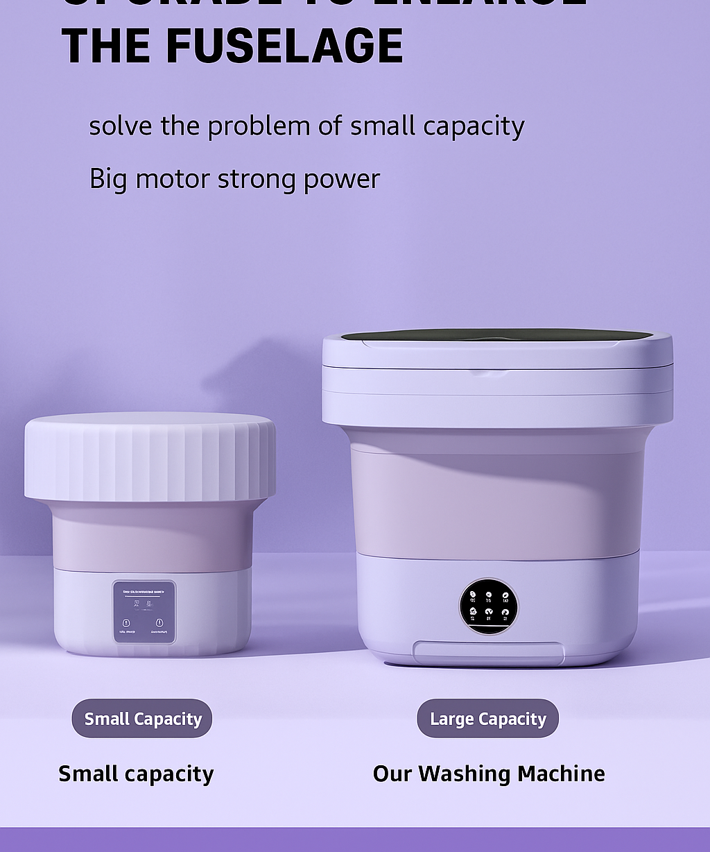 Portable Mini Washing Machine Compact Laundry Washer for Clothes Home