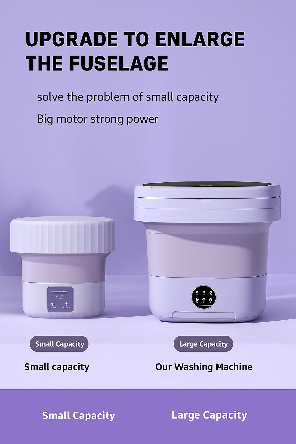 Portable Mini Washing Machine Compact Laundry Washer for Clothes Home