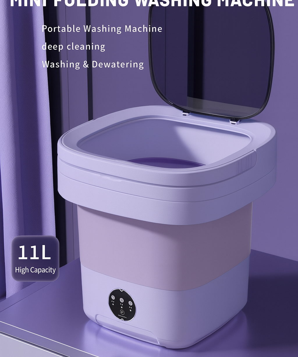 Portable Mini Washing Machine Compact Laundry Washer for Clothes Home