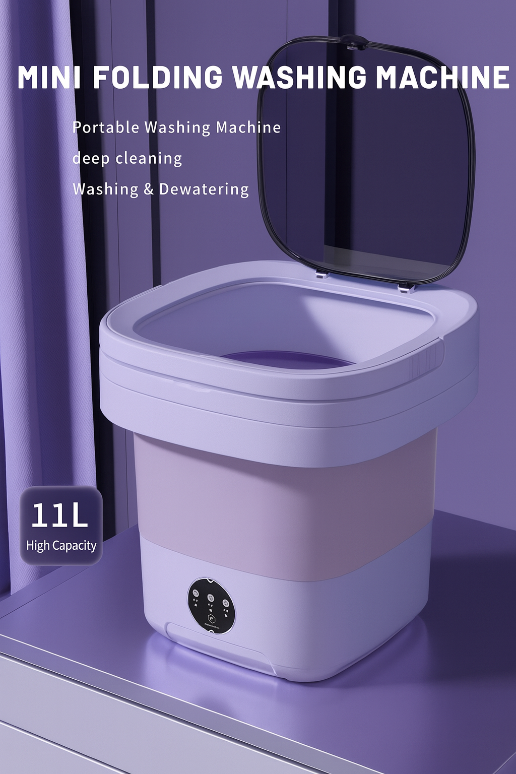 Portable Mini Washing Machine Compact Laundry Washer for Clothes Home