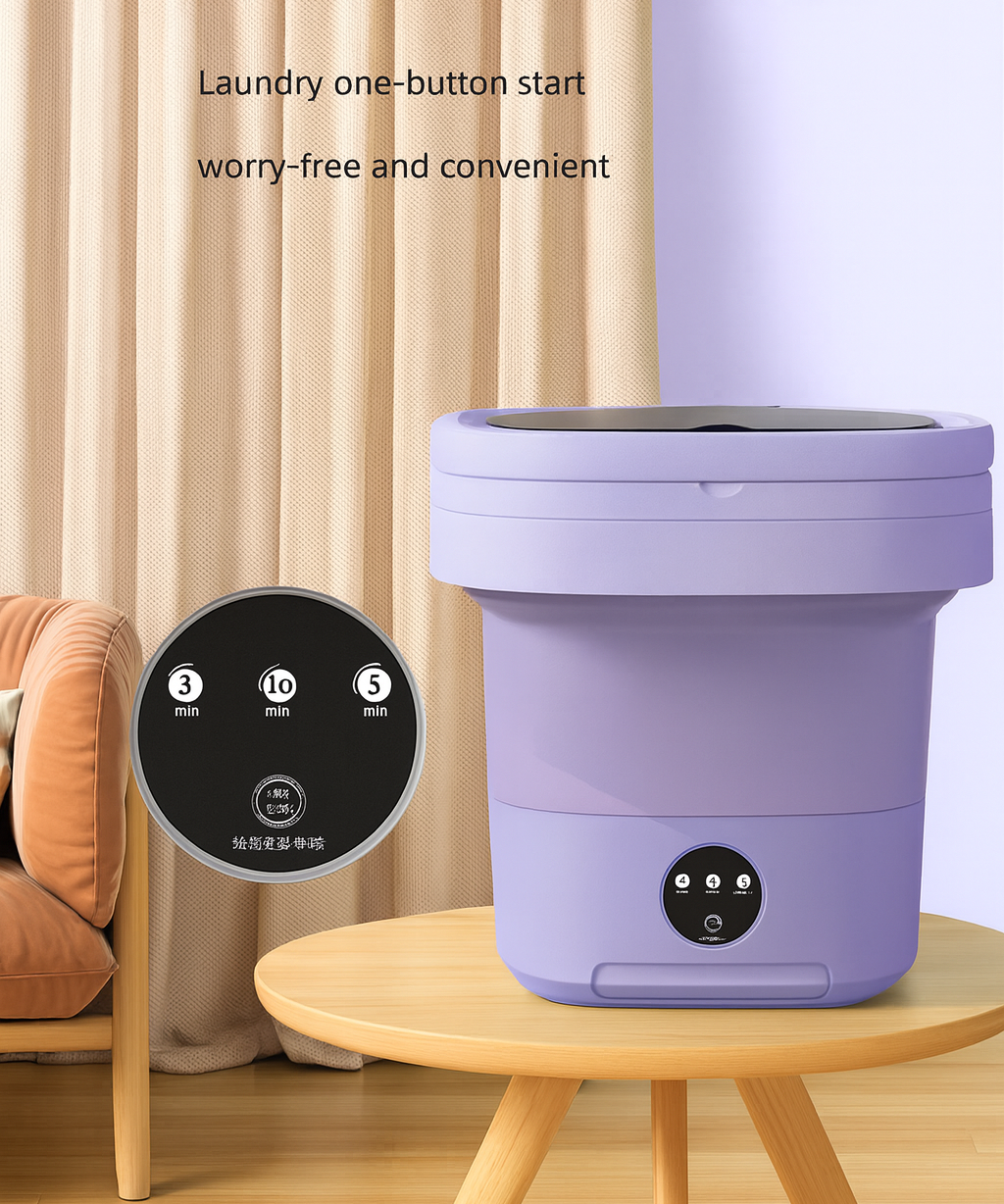 Portable Mini Washing Machine Compact Laundry Washer for Clothes Home