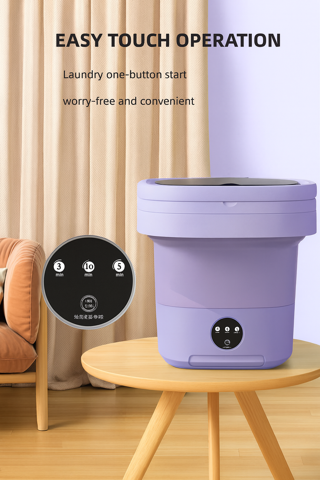 Portable Mini Washing Machine Compact Laundry Washer for Clothes Home