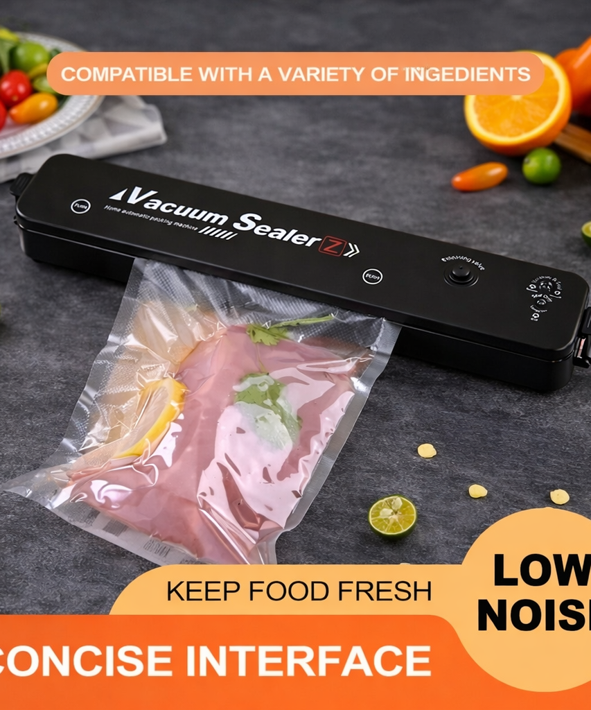 Vacuum Sealer Machine 90W Home Automatic Food Packing with 10 Bags