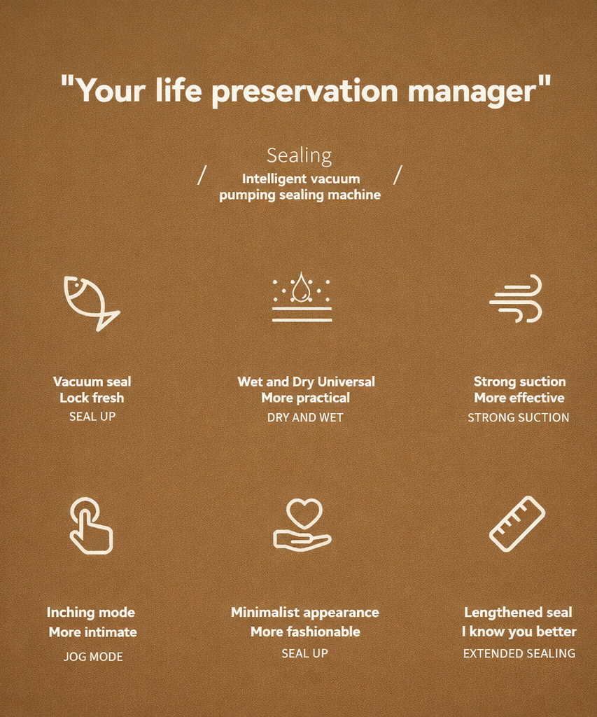 Vacuum Sealer Machine 90W Home Automatic Food Packing with 10 Bags