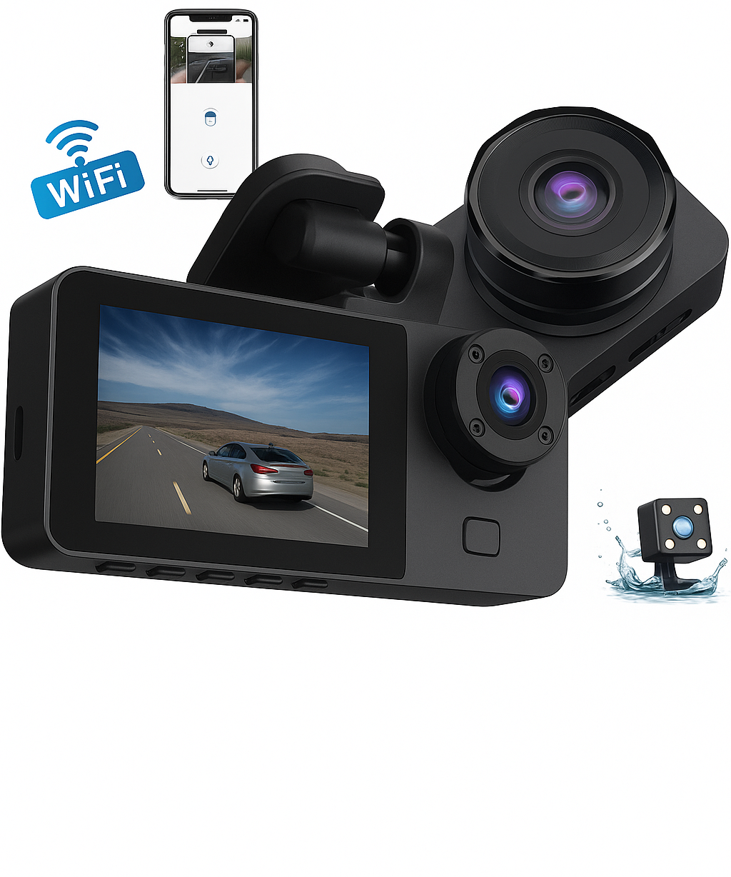 HD Vehicle Dash Camera DVR with 2.0" Screen, 170° Wide Angle, Loop Recording & G-Sensor