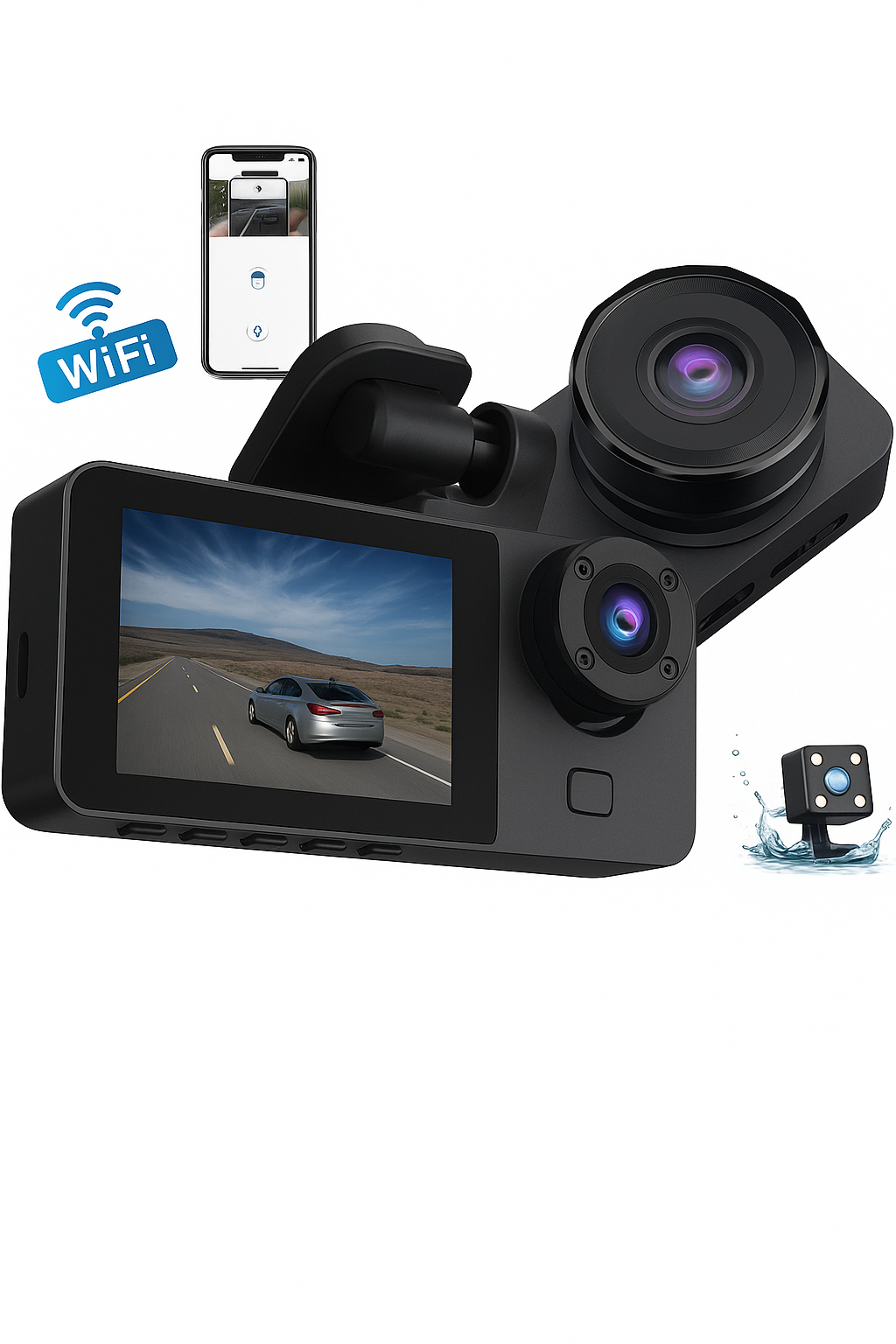 HD Vehicle Dash Camera DVR with 2.0" Screen, 170° Wide Angle, Loop Recording & G-Sensor