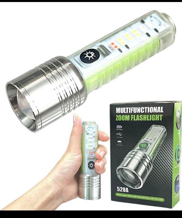 Powerful Multi-function Rechargeable lens Flashlight