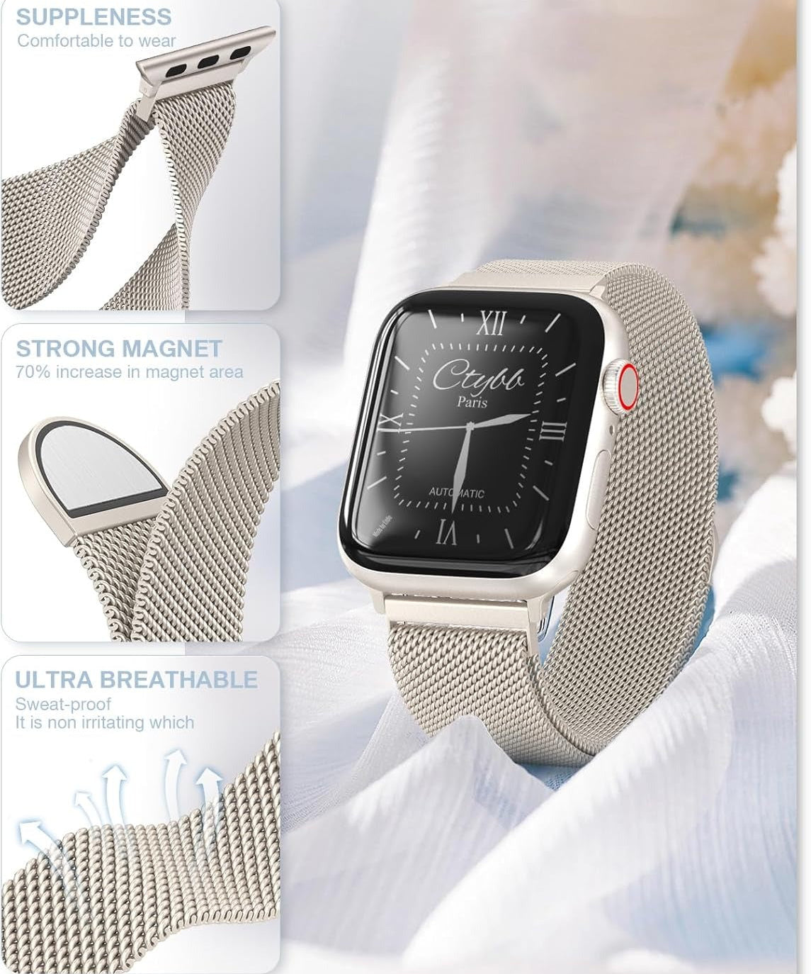 Series-9 Smart watch with Stainless Steel Milanese Loop
