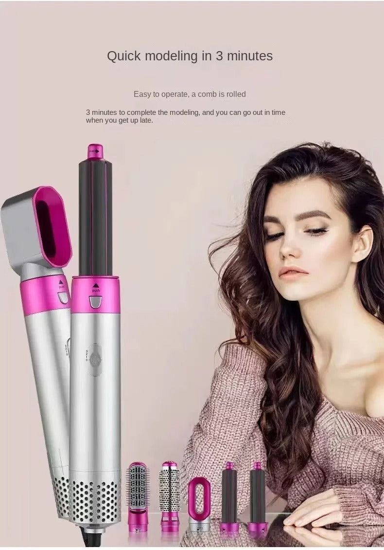 5-in-1 Hot Air Hair Dryer and Curler – Multi-Function Tool Set