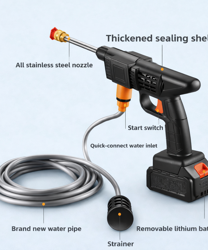 Cordless Pressure Washer Gun 68V – Portable Car Wash Kit
