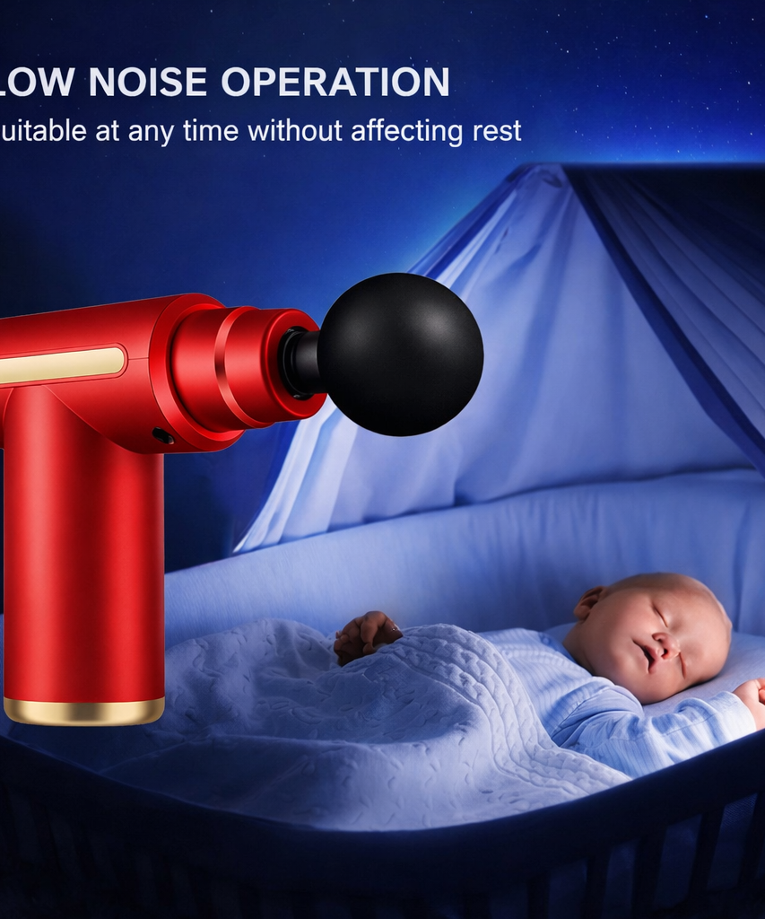 Massage Gun with Adjustable Intensity, 4 Interchangeable Massage Heads, USB Rechargeable