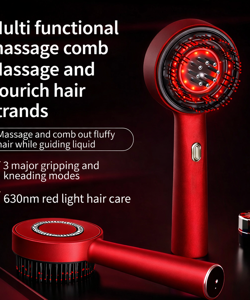Electric Massage Comb with Red Light – USB Scalp Massager