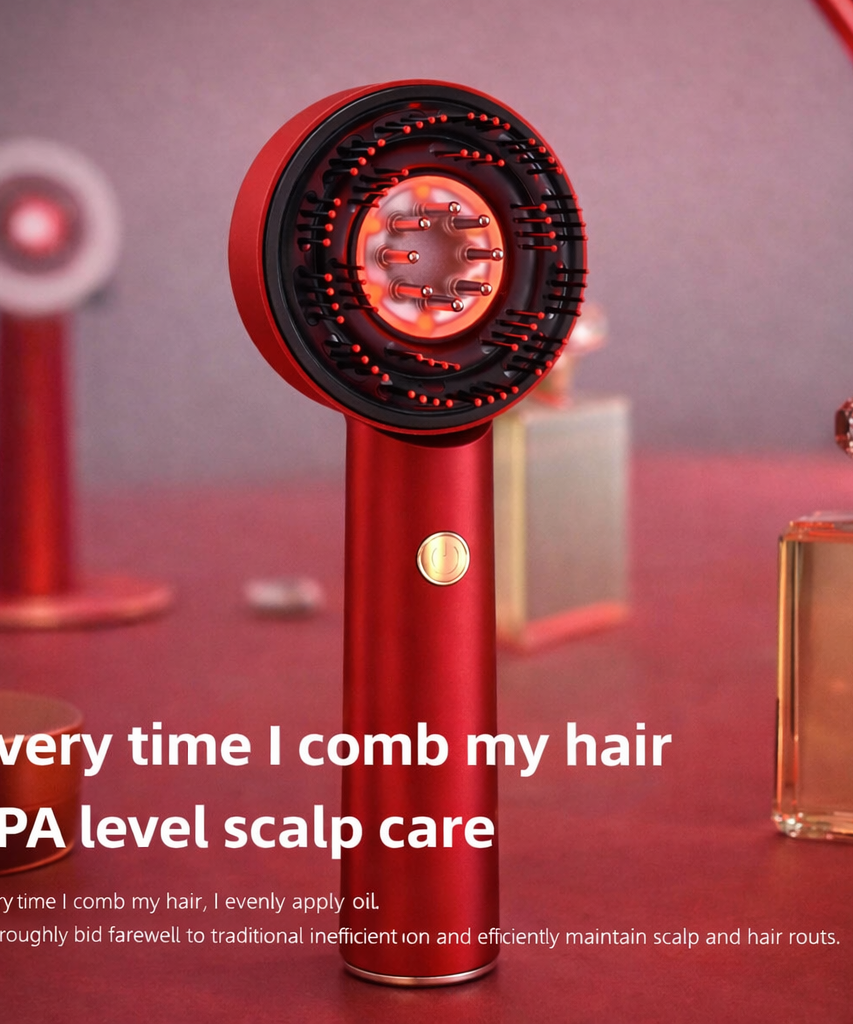 Electric Massage Comb with Red Light – USB Scalp Massager
