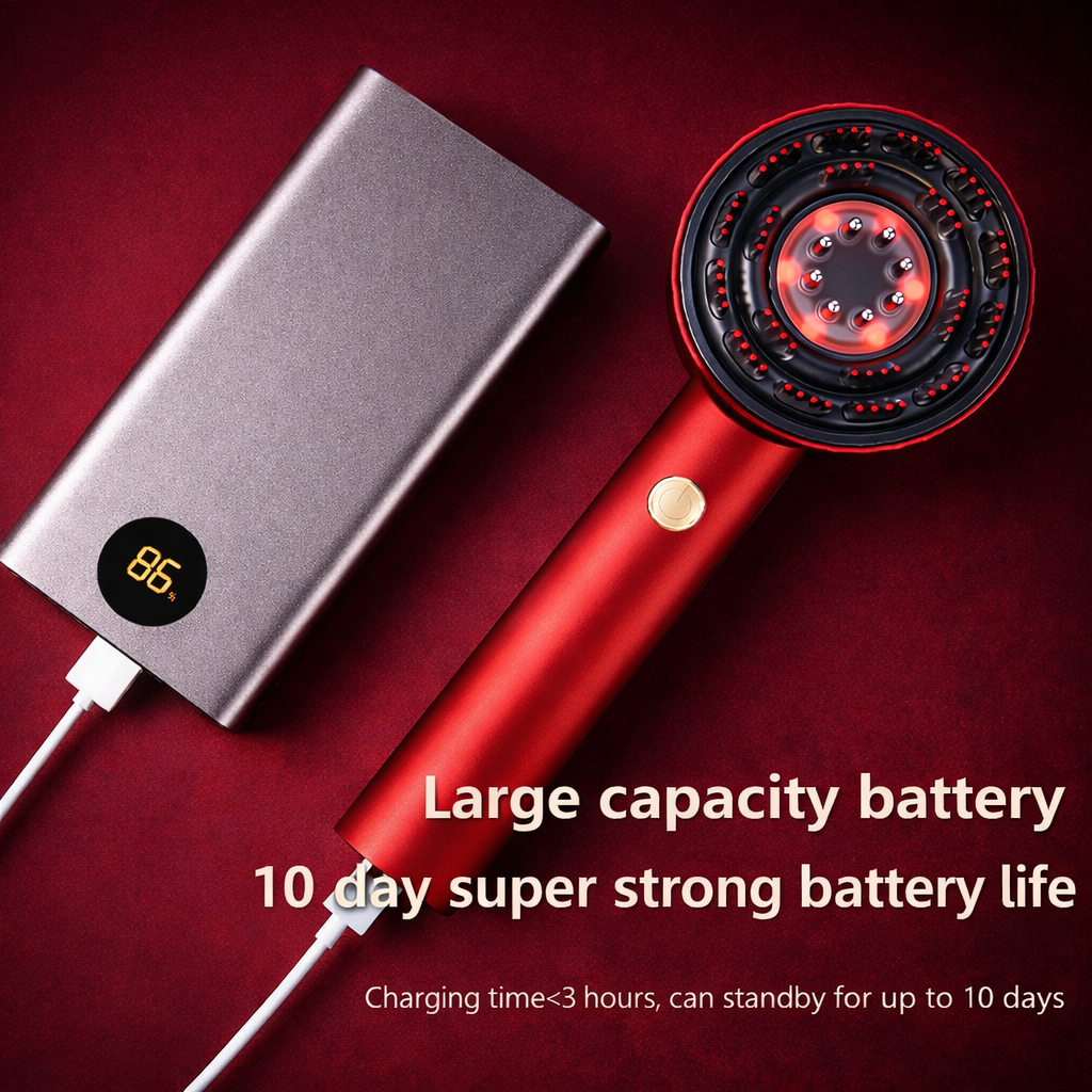 Electric Massage Comb with Red Light – USB Scalp Massager