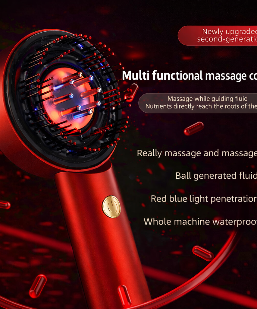 Electric Massage Comb with Red Light – USB Scalp Massager