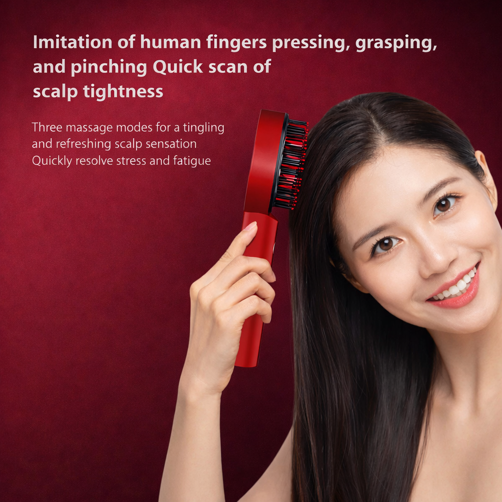 Electric Massage Comb with Red Light – USB Scalp Massager